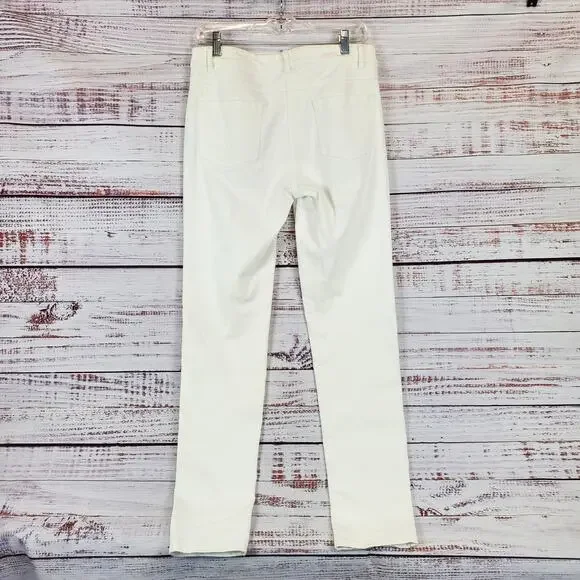 J. McLaughlin White Jeans 8 Lexi 4-Way Stretch Denim Slim Leg Coastal Summer - Picture 4 of 12